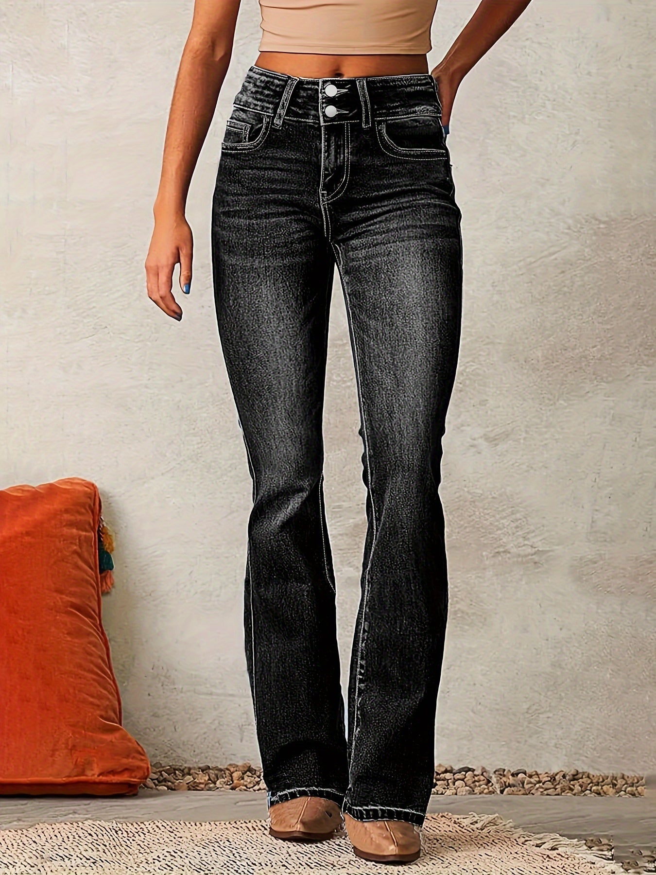 Aya™ | Flared jeans met hoge taille