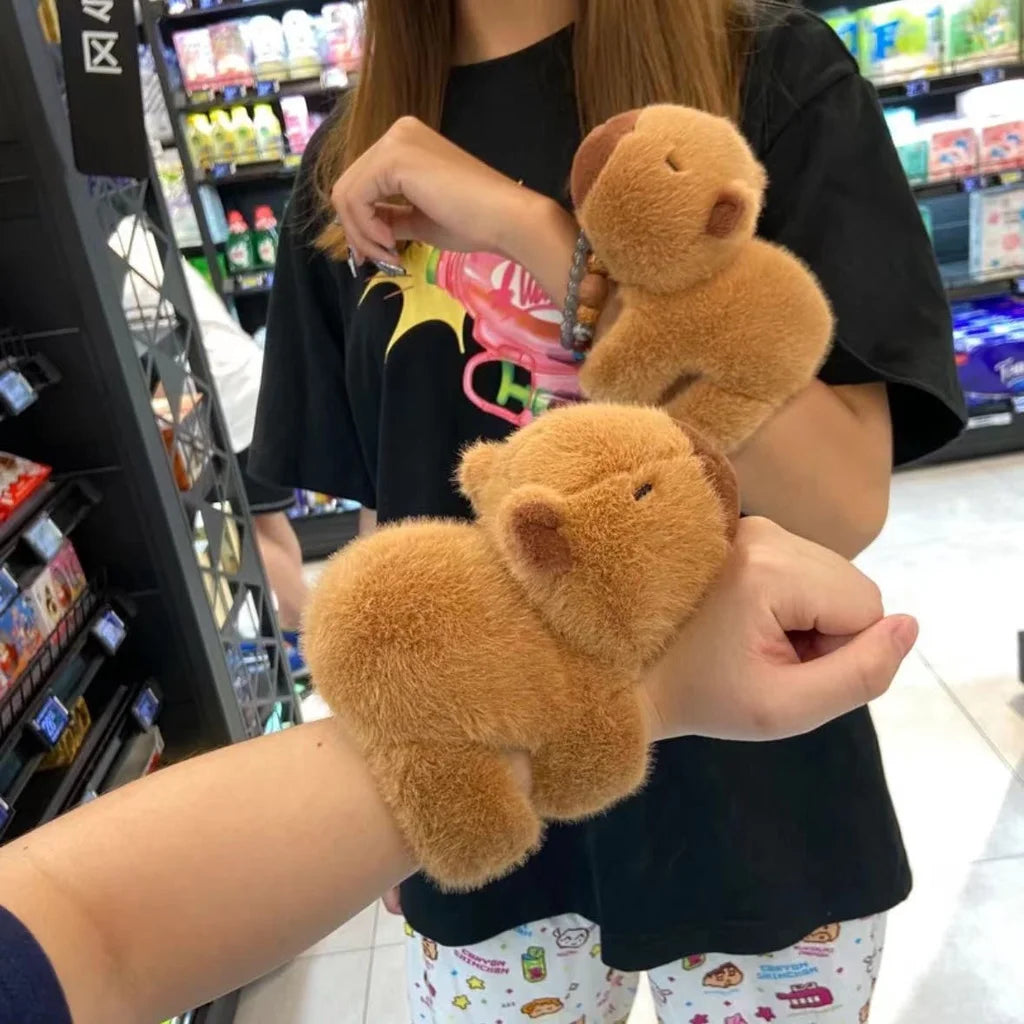 Speelgoed Slap Snap Wrap Armband Capybara Pluche Hand Ring Leuke Pop Cirkels Kids Kerstcadeau Voor Kinderen