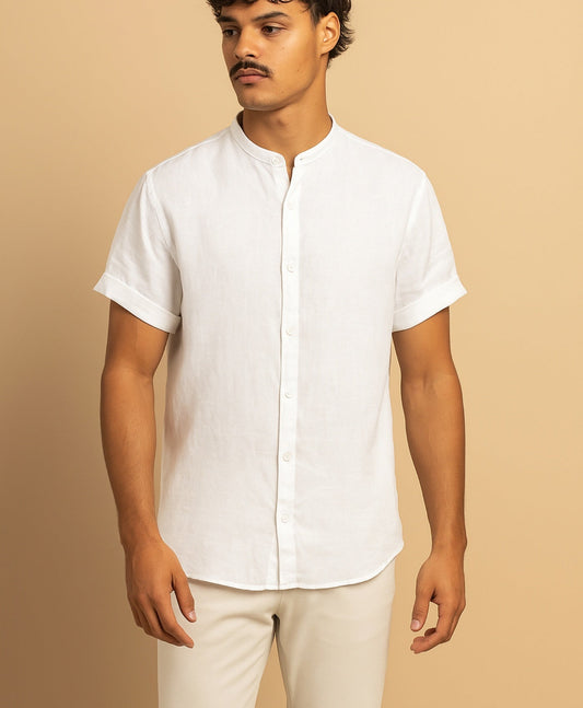 Wit Tropez Linnen Overhemd