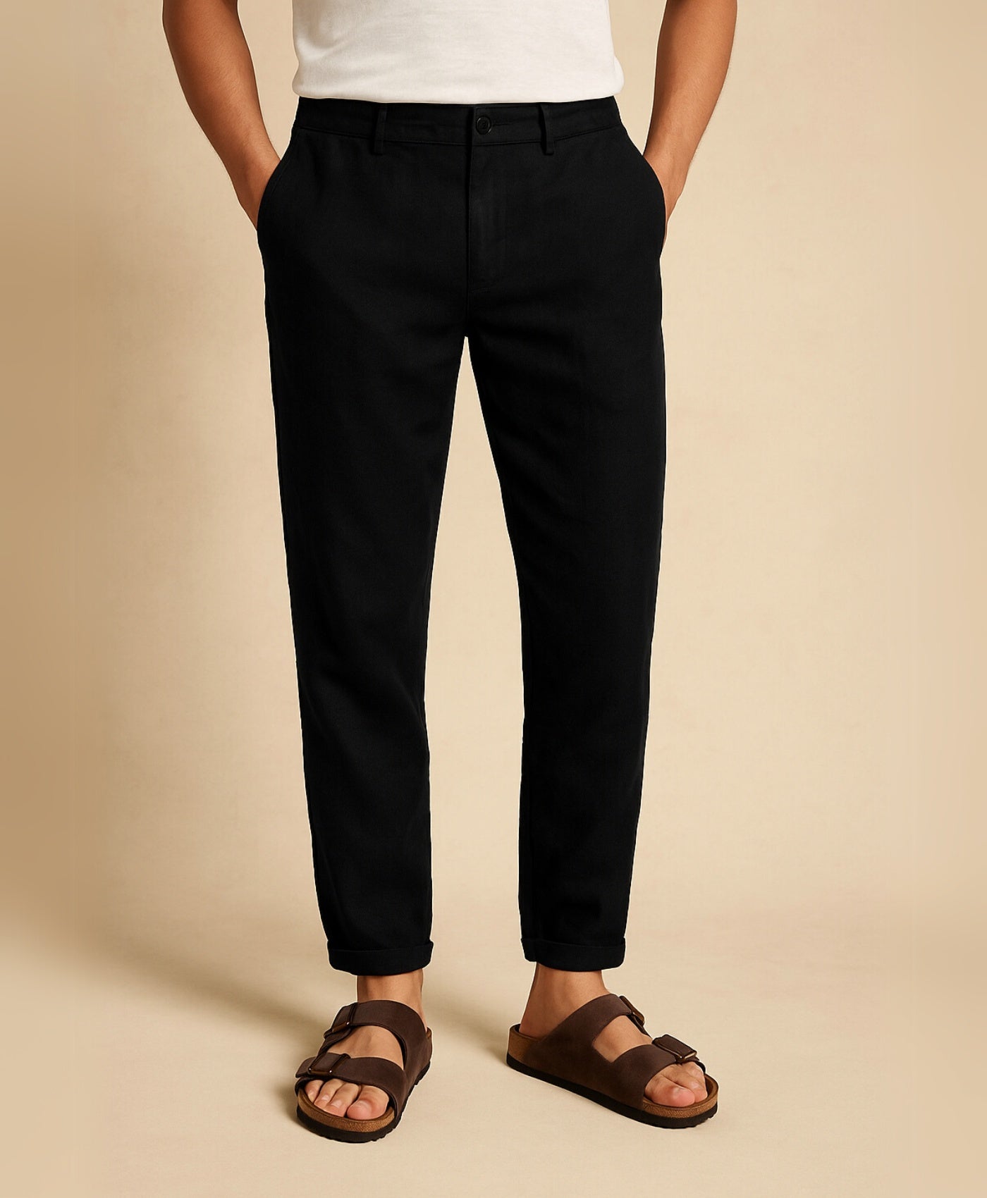 izendoorn | Zwart  Linnen Broek